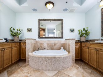 Gorgeous Garden Tub flanked by His & Hers Sinks
