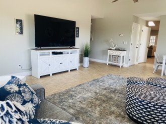 Large family room with new Smart Tv