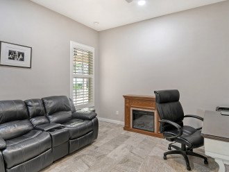 Office / Den with flat screen TV & electric fireplace