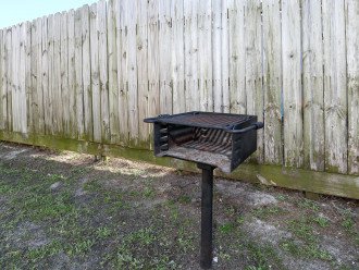 Charcoal grill in common area