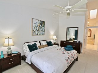 master bedroom with king adjustable bed