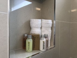 Organic hotel amenity soaps and spa faceclothes will make you feel pampered