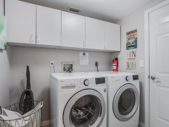 New LG Washer and dryer to be enjoyed by all renters. Laundry soap provided