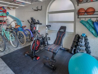 A mini gym for guests looking to maintain their fitness