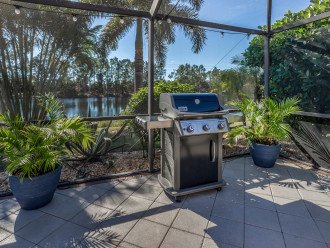 Have fun grilling while looking over the lake. 3 burner Weber grill and propane included