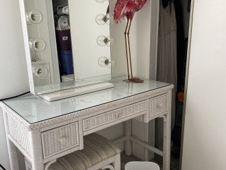 Desk/ vanity with mirror in bedroom