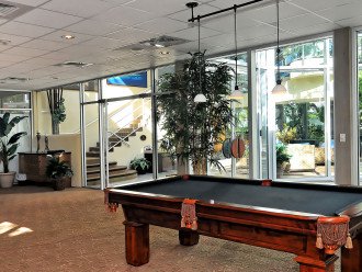 Pool in table in clubhouse