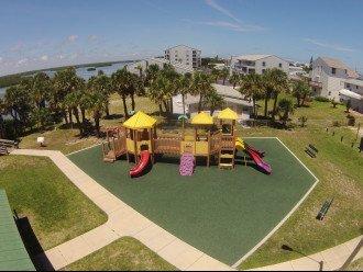 Fun playground and park right across the street! Park includes Fishing Dock, Basketball Court, Tennis Courts and Sand Volleyball Court