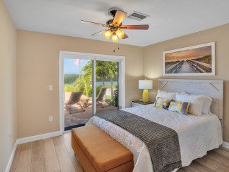 We call this the sunset room. It is in a suite of rooms with King room #3 and a full bath. But it is the only bedroom with a direct slider to the pool deck.