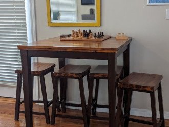 Game table for chess, cards, and board games
