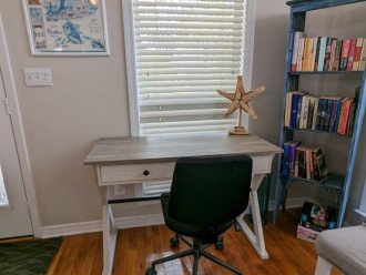 Book nook with desk area for your portable or tablet.