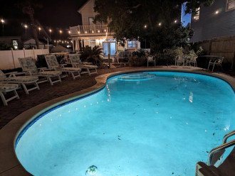 The pool at nighttime.