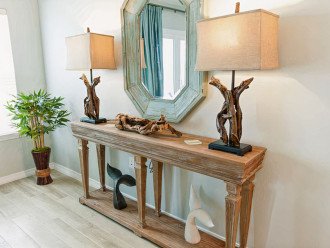 Ocean-inspired driftwood accents throughout