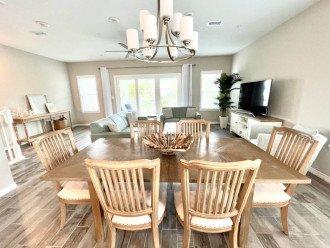 Clean and spacious dining table to gather for family meals