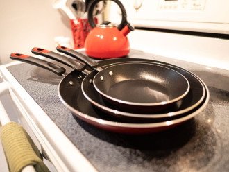 You'll find a variety of non-stick pots and pans