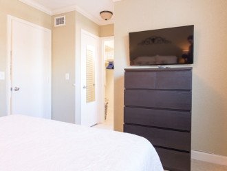 Attached to the bedroom is a linen closet, walk-in closet and full size bathroom.