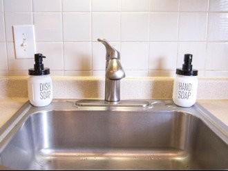 Amenities such as hand soap, dish soap, dishwasher detergent & cleaning supplies are provided