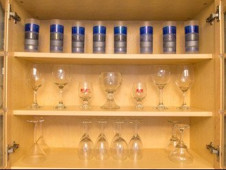 A variety of drinking glasses
