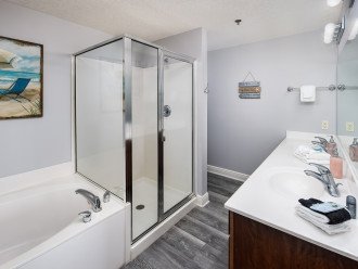 On-suite bathroom with shower and soaking tub
