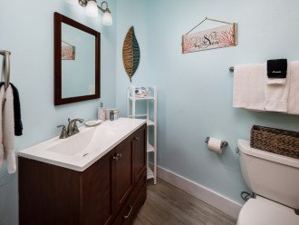 Master bathroom with single vanity