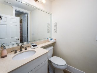Main level bathroom with access from hall or bedroom