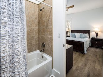 Main level bathroom with tub/ shower