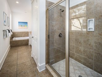 Master bathroom has stand up shower