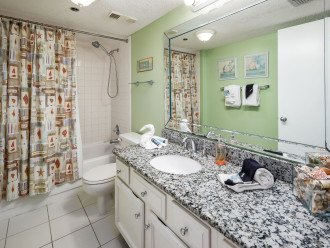Master bathroom with a detachable shower head and tons of counterspace!