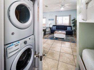 Go home with clean clothes after using the in unit washer/dryer