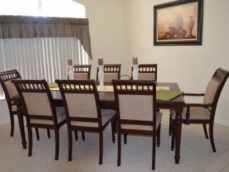 Dining room that comfortably seats 8