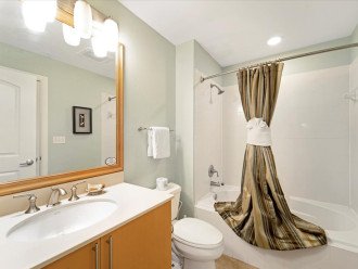 Guest Bath with tub Shower & Dual Access from Guest King & Hallway