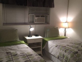 Bedroom with twin bed setup. Can also be made into a king size bed.