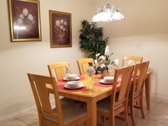 Separate dining area for more formal meals or extra eating area