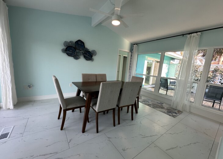 dining room with lots of light