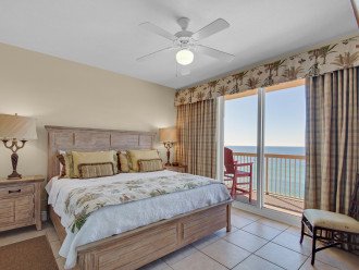 Primary / Master bedroom with balcony access to the beach, BRAND NEW king bed