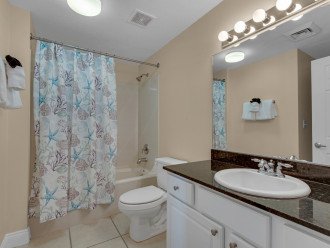 Third bathroom has access from 3rd bedroom and hallway (lock to make private!)