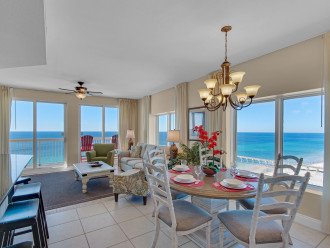 Living room, Kitchen, and Dining area have sprawling beach & gulf views!