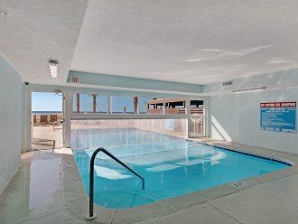 Indoor/outdoor pool is seasonally heated for year round comfort