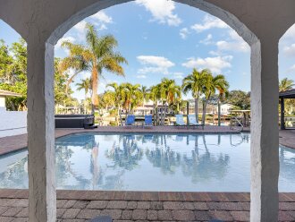 View of the Pool from living room
