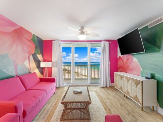 Bright Tropical decor really makes you feel you are in tropical paradise.