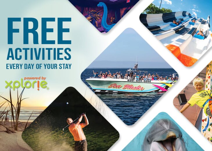 Dont forget to take advantage of the FREE activities from Xplorie that is offered for our guest. Check them out in your personal guide book. Lot's to choose from.