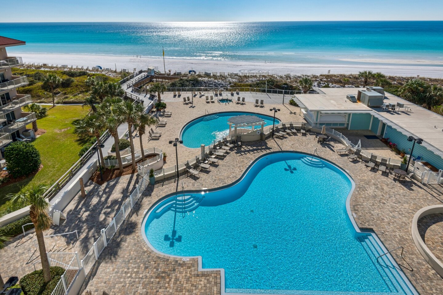 Enjoy a refreshing swim in the outdoor pool, surrounded by beautiful scenery and perfect for sun-soaked days.