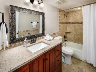 Second full bathroom with shower/tub combo