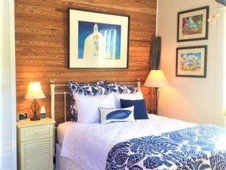 Guest Queen Bedroom...Classic Dade County Pine Accent Wall Recently Restored