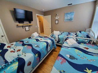 Two full and one twin bed in the "Navy Barracks"