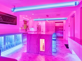 3rd Floor Gourmet Chef's Kitchen: Champagne Bar, Bottle Display Nook.