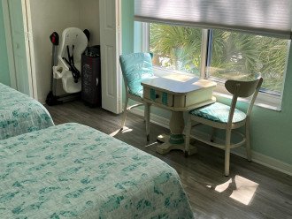 2nd Bedroom w/Porta crib, high chair and king converter neatly tucked away.
