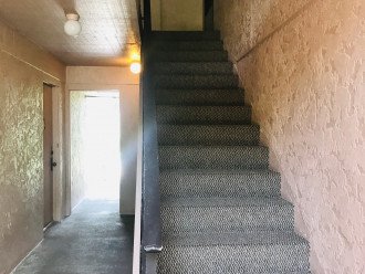 This is the one flight of stairs up to your condo, which is on the right.