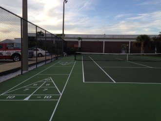 tennis courts and Shuffle Board