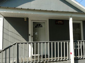 Front porch and entry door